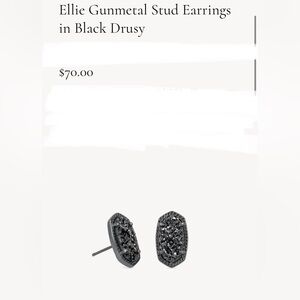 Kendra Scott Ellie Gunmetal Stud Earrings in Black Drusy